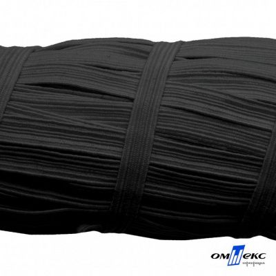 Резиновые нити с текстильным покрытием, шир. 6 мм (55 м/уп), цв.-черный - купить в Черкесске. Цена: 210.75 руб.