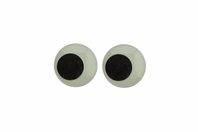 Глазки для игрушек, круглые, с ресничками, 10 мм/упак.50+/-2 шт, цв. -черно-белые - купить в Черкесске. Цена: 21.24 руб.