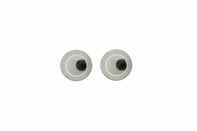 Глазки для игрушек, круглые, с бегающими зрачками, 4 мм/упак.100+/-5 шт, цв. -черно-белые - купить в Черкесске. Цена: 25.40 руб.