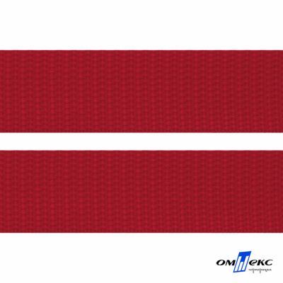 Красный- цв.171-Текстильная лента-стропа 550 гр/м2 ,100% пэ шир.30 мм (боб.50+/-1 м) - купить в Черкесске. Цена: 475.36 руб.