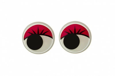 Глазки для игрушек, круглые, с бегающими зрачками, 12 мм/упак.50+/-2 шт, цв. -красный - купить в Черкесске. Цена: 95.04 руб.