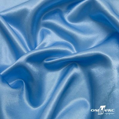 Поли креп-сатин 14-4121, 125 (+/-5) гр/м2, шир.150см, цвет голубой - купить в Черкесске. Цена 155.57 руб.