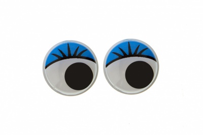 Глазки для игрушек, круглые, с бегающими зрачками, 12 мм/упак.50+/-2 шт, цв. -синий - купить в Черкесске. Цена: 95.04 руб.