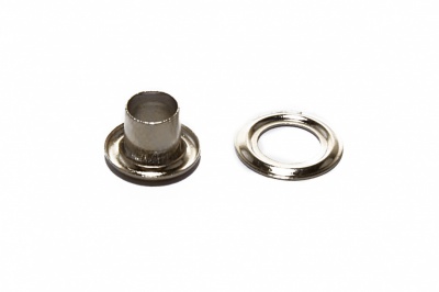 Люверсы металлические "ОмТекс", блочка/кольцо, (3 мм) - цв.никель - купить в Черкесске. Цена: 0.18 руб.