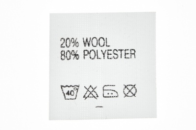Состав и уход 20% wool 80% poliester - купить в Черкесске. Цена: 64.21 руб.