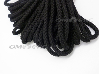 Шнур В-035 4 мм круп.плетение 100 м черный - купить в Черкесске. Цена: 156.40 руб.