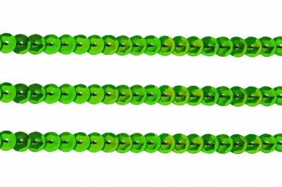 Пайетки "ОмТекс" на нитях, CREAM, 6 мм С / упак.73+/-1м, цв. 94 - зеленый - купить в Черкесске. Цена: 297.48 руб.