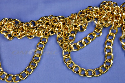 Цепь металл декоративная №11 (17*13) золото (10+/-1 м)  - купить в Черкесске. Цена: 1 341.87 руб.