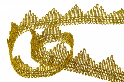 Тесьма металлизированная 8204, шир. 40 мм/уп. 13,7+/-1 м, цвет золото - купить в Черкесске. Цена: 424.71 руб.