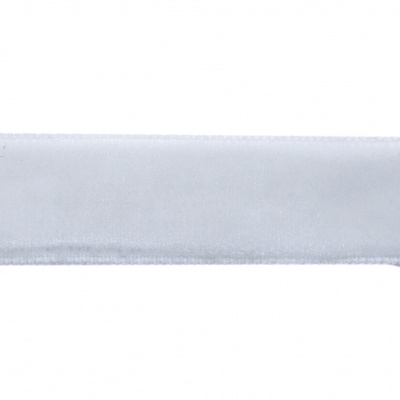 Лента бархатная нейлон, шир.12 мм, (упак. 45,7м), цв.01-белый - купить в Черкесске. Цена: 457.61 руб.
