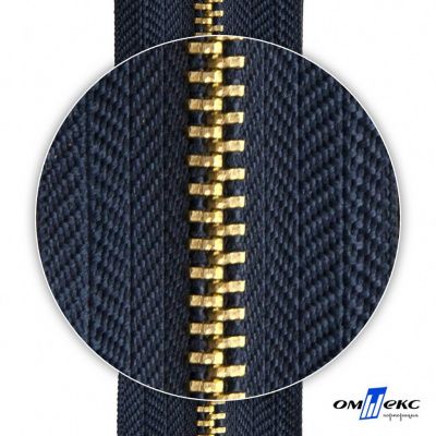 Молнии джинсовые металл т-4, 18 см латунь (YG), цв.- джинсовый синий (560) - купить в Черкесске. Цена: 21.57 руб.