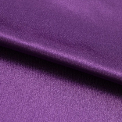 Поли креп-сатин 19-3536, 125 (+/-5) гр/м2, шир.150см, цвет фиолетовый - купить в Черкесске. Цена 155.57 руб.
