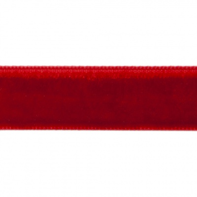 Лента бархатная нейлон, шир.12 мм, (упак. 45,7м), цв.45-красный - купить в Черкесске. Цена: 392 руб.