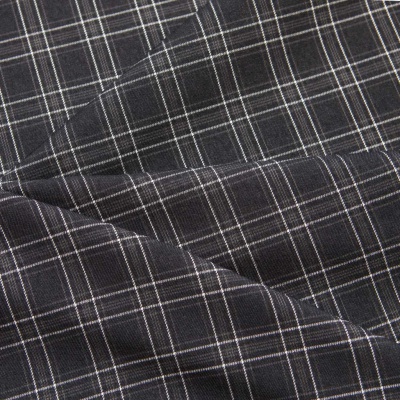 Ткань костюмная клетка 25052 2027, 198 гр/м2, шир.150см, цвет т.серый/сер/бел - купить в Черкесске. Цена 427.13 руб.