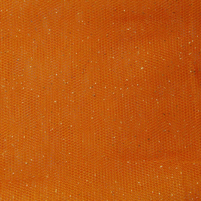 Сетка Глиттер, 24 г/м2, шир.145 см., оранжевый - купить в Черкесске. Цена 117.24 руб.