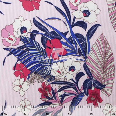 Плательная ткань "Фламенко" 18.1, 80 гр/м2, шир.150 см, принт растительный - купить в Черкесске. Цена 239.03 руб.