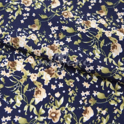 Плательная ткань "Фламенко" 1.1, 80 гр/м2, шир.150 см, принт растительный - купить в Черкесске. Цена 241.49 руб.