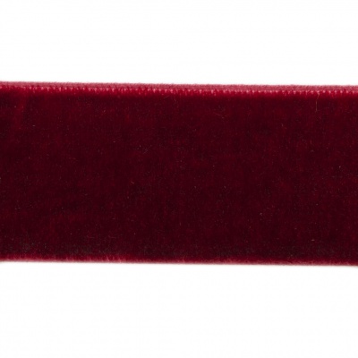 Лента бархатная нейлон, шир.25 мм, (упак. 45,7м), цв.240-бордо - купить в Черкесске. Цена: 800.84 руб.