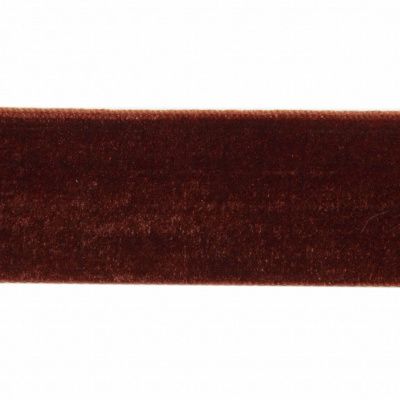 Лента бархатная нейлон, шир.25 мм, (упак. 45,7м), цв.120-шоколад - купить в Черкесске. Цена: 991.10 руб.