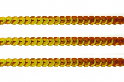 Пайетки "ОмТекс" на нитях, CREAM, 6 мм С / упак.73+/-1м, цв. 88 - оранжевый - купить в Черкесске. Цена: 300.55 руб.
