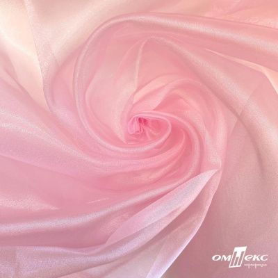 Ткань органза, 100% полиэстр, 28г/м2, шир. 150 см, цв. #47 розовая пудра - купить в Черкесске. Цена 86.24 руб.