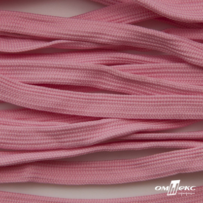 Шнур плетеный (плоский) d-12 мм, (уп.90+/-1м), 100% полиэстер, цв.256 - розовый - купить в Черкесске. Цена: 8.62 руб.
