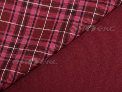 Ткань костюмная клетка 25577 2030, 230 гр/м2, шир.150см, цвет бордовый/св.борд/ч/бел - купить в Черкесске. Цена 539.74 руб.
