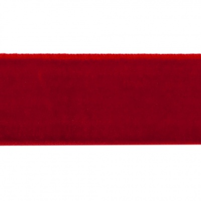 Лента бархатная нейлон, шир.25 мм, (упак. 45,7м), цв.45-красный - купить в Черкесске. Цена: 981.09 руб.