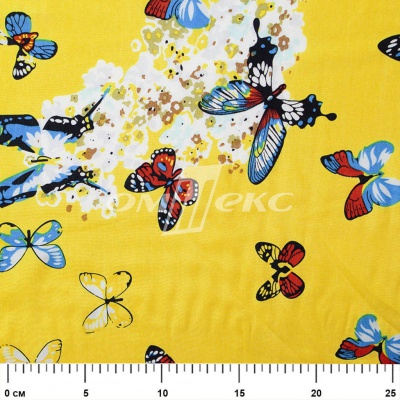 Плательная ткань "Софи" 7.2, 75 гр/м2, шир.150 см, принт бабочки - купить в Черкесске. Цена 241.49 руб.