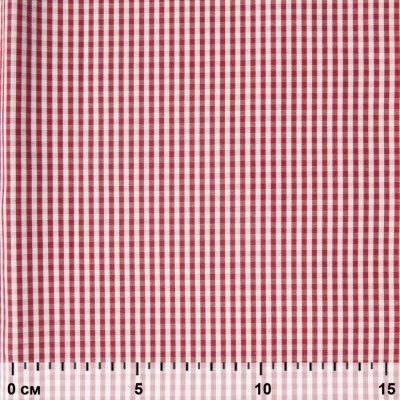 Ткань сорочечная Клетка Виши, 115 г/м2, 58% пэ,42% хл, шир.150 см, цв.5-красный, (арт.111) - купить в Черкесске. Цена 306.69 руб.