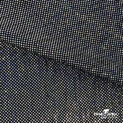 Трикотажное полотно голограмма, шир.140 см, #601-хамелеон чёрный - купить в Черкесске. Цена 452.76 руб.