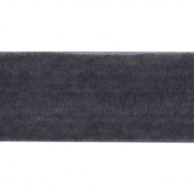 Лента бархатная нейлон, шир.25 мм, (упак. 45,7м), цв.189-т.серый - купить в Черкесске. Цена: 991.10 руб.