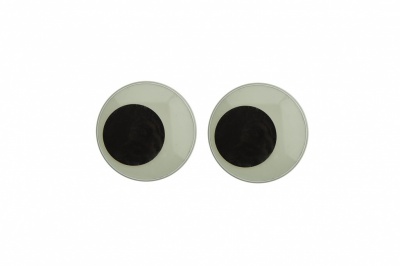 Глазки для игрушек, круглые, с бегающими зрачками, 18 мм/упак.20+/-2 шт, цв. -черно-белые - купить в Черкесске. Цена: 25.40 руб.