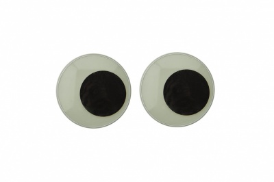 Глазки для игрушек, круглые, с бегающими зрачками, 24 мм/упак.50+/-2 шт, цв. -черно-белые - купить в Черкесске. Цена: 60.32 руб.