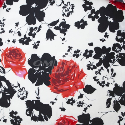 Плательная ткань "Фламенко" 22.1, 80 гр/м2, шир.150 см, принт растительный - купить в Черкесске. Цена 239.03 руб.