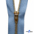 Молнии джинсовые металл т-5, 18 см латунь (YG), цв.-деним (231) - купить в Черкесске. Цена: 22.80 руб.