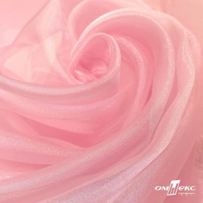 Ткань органза, 100% полиэстр, 28г/м2, шир. 150 см, цв. #47 розовая пудра - купить в Черкесске. Цена 86.24 руб.