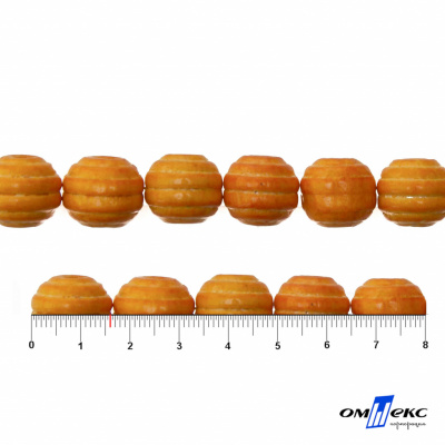 0309-Бусины деревянные "ОмТекс", 16 мм, упак.50+/-3шт, цв.003-оранжевый - купить в Черкесске. Цена: 62.22 руб.