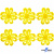 Кружево гипюр "Ромашка" 0575-1169, шир. 25 мм/уп.13,7 м, цвет 8208-жёлтый - купить в Черкесске. Цена: 289.76 руб.