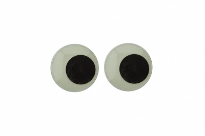 Глазки для игрушек, круглые, с бегающими зрачками, 15 мм/упак.50+/-2 шт, цв. -черно-белые - купить в Черкесске. Цена: 46.92 руб.