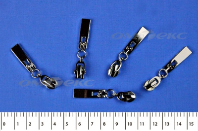 Слайдер декоративный, металлический №1/спираль Т7/никель - купить в Черкесске. Цена: 6.29 руб.