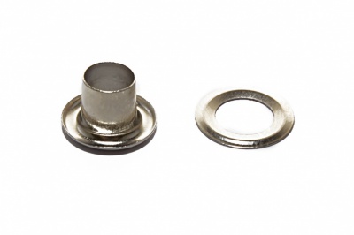 Люверсы металлические "ОмТекс", блочка/кольцо, (4 мм) - цв.никель - купить в Черкесске. Цена: 0.24 руб.