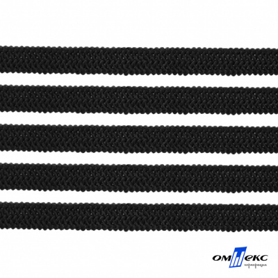 Лента эластичная вязанная (резинка) 4 мм (200+/-1 м) 400 гр/м2 черная бобина "ОМТЕКС" - купить в Черкесске. Цена: 1.78 руб.