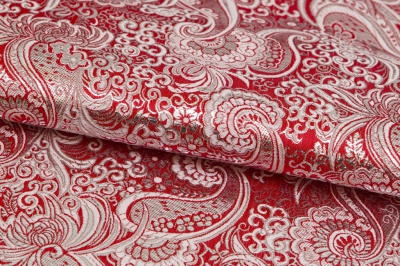 Ткань костюмная жаккард, 135 гр/м2, шир.150см, цвет красный№3 - купить в Черкесске. Цена 441.94 руб.