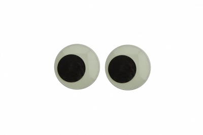Глазки для игрушек, круглые, с бегающими зрачками, 12 мм/упак.50+/-2 шт, цв. -черно-белые - купить в Черкесске. Цена: 38.32 руб.
