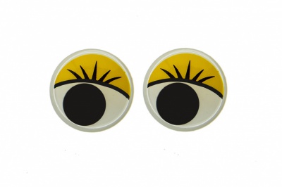 Глазки для игрушек, круглые, с бегающими зрачками, 15 мм/упак.50+/-2 шт, цв. -желтый - купить в Черкесске. Цена: 113.01 руб.