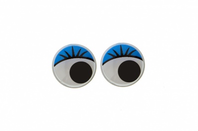 Глазки для игрушек, круглые, с бегающими зрачками, 8 мм/упак.50+/-2 шт, цв. -синий - купить в Черкесске. Цена: 59.05 руб.