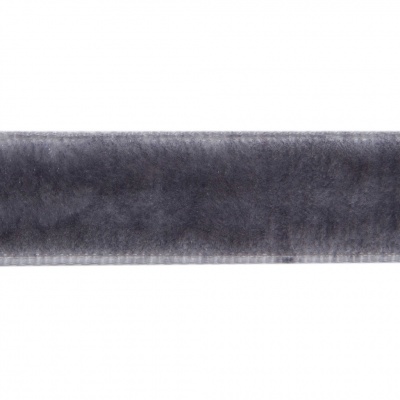 Лента бархатная нейлон, шир.12 мм, (упак. 45,7м), цв.189-т.серый - купить в Черкесске. Цена: 457.61 руб.