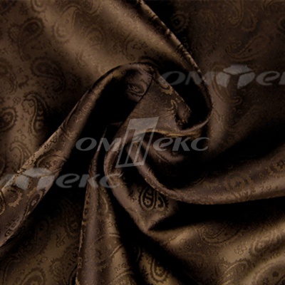 Ткань подкладочная жаккард Р14098, 19-1217/коричневый, 85 г/м2, шир. 150 см, 230T - купить в Черкесске. Цена 166.45 руб.