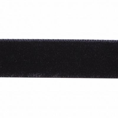 Лента бархатная нейлон, шир.12 мм, (упак. 45,7м), цв.03-черный - купить в Черкесске. Цена: 448.27 руб.